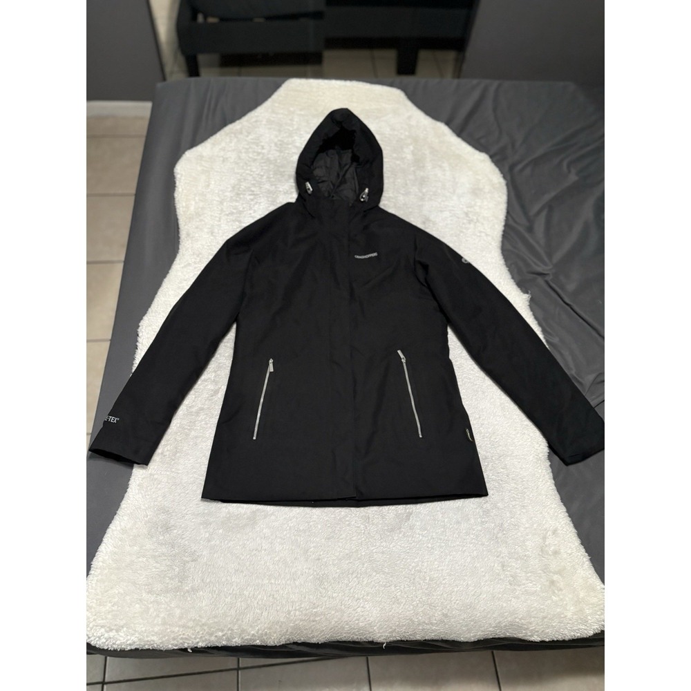 Craghoppers Jacket Womens XS 4 Black Gore‎ Tex Coat Waterproof Outdoors